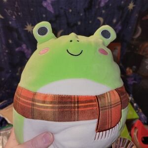 Cozy Squishmallow Frog Plush Toy with Scarf Perfect For Fall